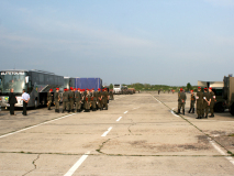 Die Militärmusik wird sich gleich auf das Gelände der Angelobung zu einem Platzkonzert begeben. Foto: Ing. Erwin Rössler.