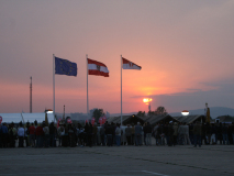 Der Sonnenuntergang über dem ehemaligen Flugfeld Aspern war bei dieser Veranstaltung ganz besonders schön. Foto: Ing. Erwin Rössler.