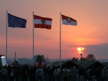 Der Sonnenuntergang über dem ehemaligen Flugfeld Aspern war bei dieser Veranstaltung ganz besonders schön. Foto: Ing. Erwin Rössler.