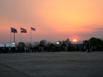 Der Sonnenuntergang über dem ehemaligen Flugfeld Aspern war bei dieser Veranstaltung ganz besonders schön. Foto: Ing. Erwin Rössler.